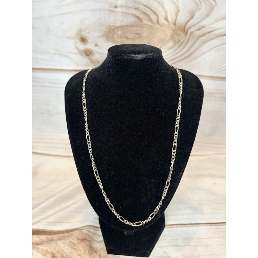 925 Sterling Silver Figaro Chain Necklace 20"‎ Italy Style 11.45g